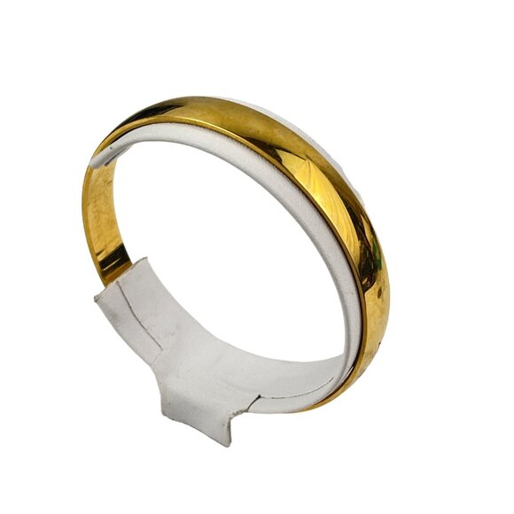 Crown Trifari Elegant Gold Plated Bangle Bracelet - Unisex Classic Design - Picture 8 of 9